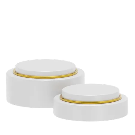 White Stage Round Podium  3D Icon