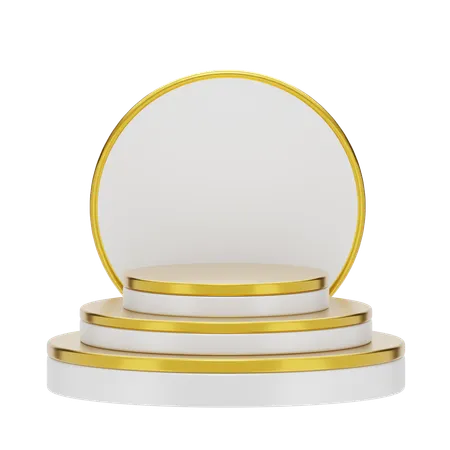 White Stage Round Podium  3D Icon