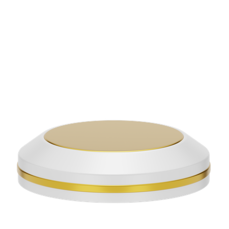 White Stage Round Podium  3D Icon
