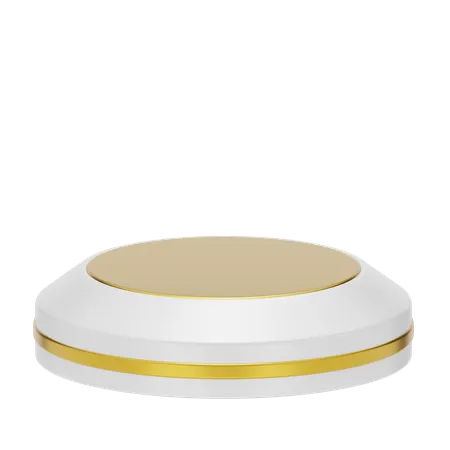 White Stage Round Podium  3D Icon