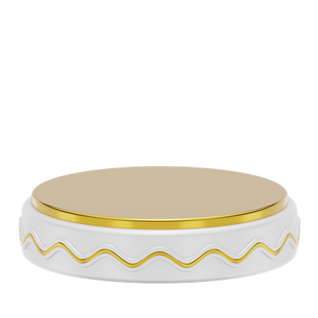 White Stage Round Podium  3D Icon