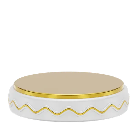 White Stage Round Podium  3D Icon
