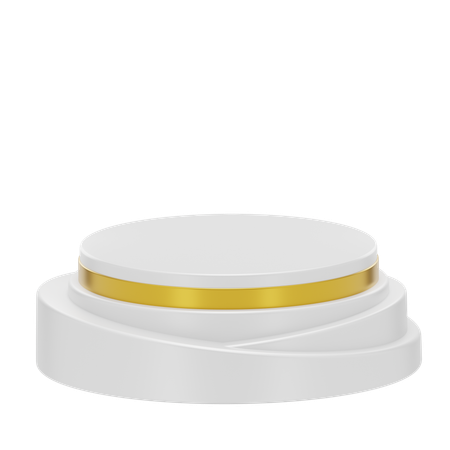 White Stage Round Podium  3D Icon