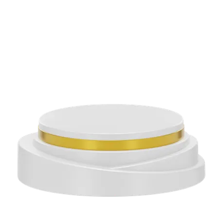 White Stage Round Podium  3D Icon