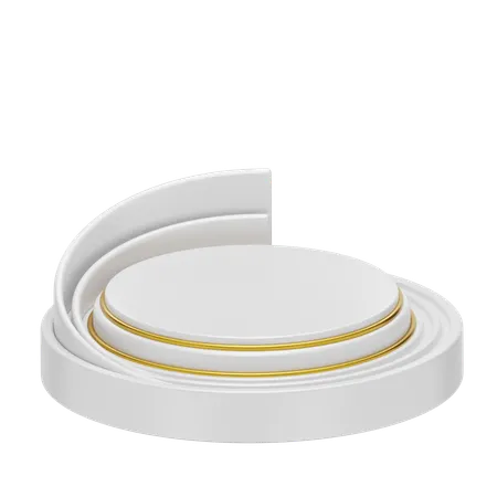 White Stage Round Podium  3D Icon
