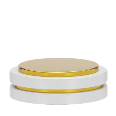 White Stage Round Podium  3D Icon