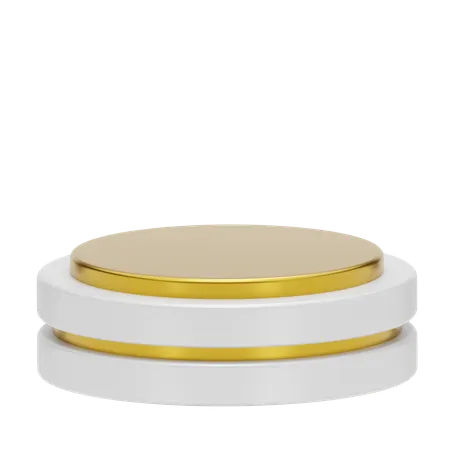 White Stage Round Podium  3D Icon