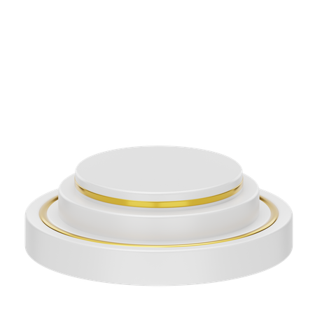 White Stage Round Podium  3D Icon
