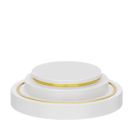 White Stage Round Podium  3D Icon