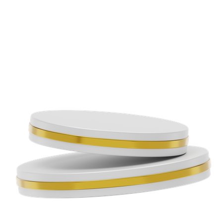 White Stage Round Podium  3D Icon