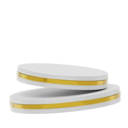 White Stage Round Podium  3D Icon