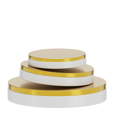 White Stage Round Podium  3D Icon