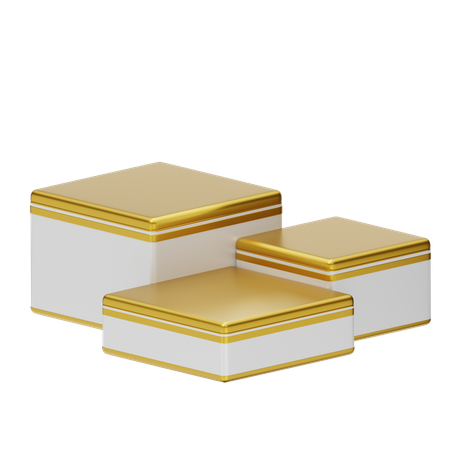 White Stage Shape Podium  3D Icon