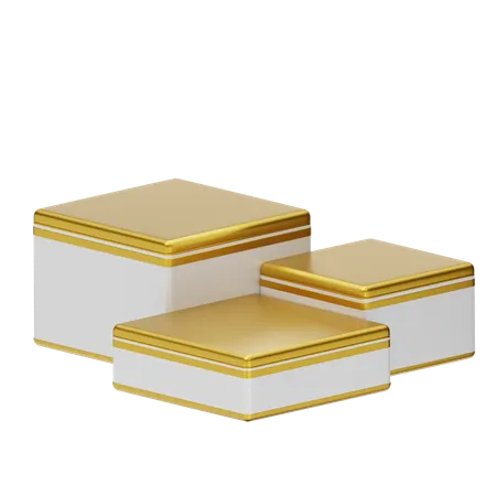 White Stage Shape Podium  3D Icon