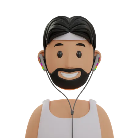 White Undershirt Man  3D Icon