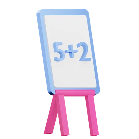 3 D Render Whiteboard Illustration Written Adding Numbers 3D Icon