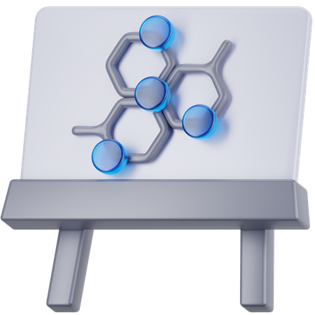 Whiteboard Chemie  3D Icon