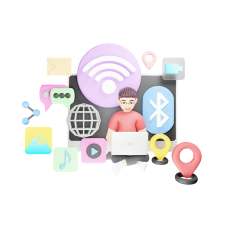 Wi Fi Connection  3D Illustration
