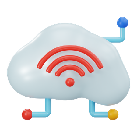 Wi-Fi dans les nuages  3D Icon