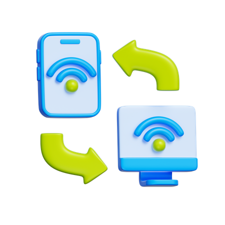 Wi-Fi 동기화  3D Icon