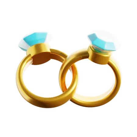 Widding Rings  3D Icon