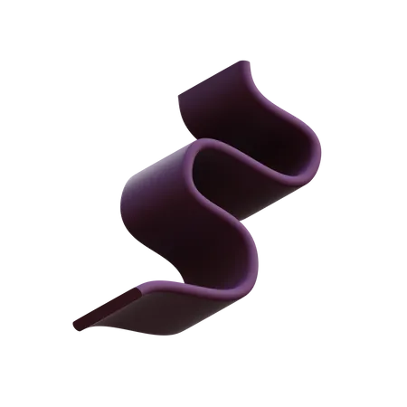 Wide Squiggly Curve 3D Illustration
