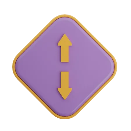 Wide Vertical Arrow  3D Icon