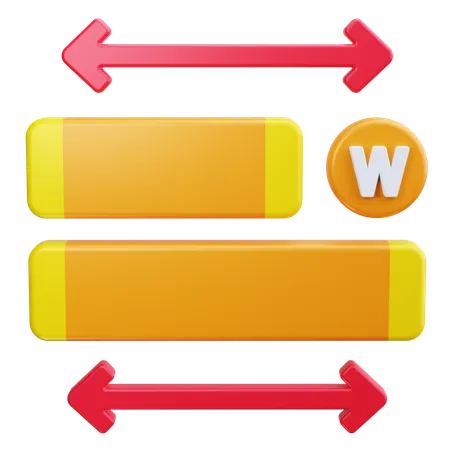 Width  3D Icon