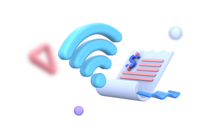 Wifi Bill payment  3D Illustration