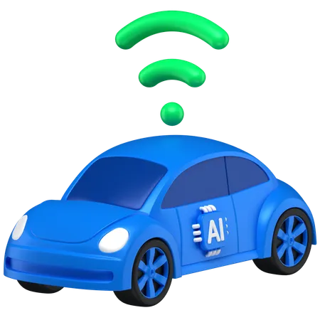 3 D Icon Of An Ai Controlled Smart Car 3D Icon