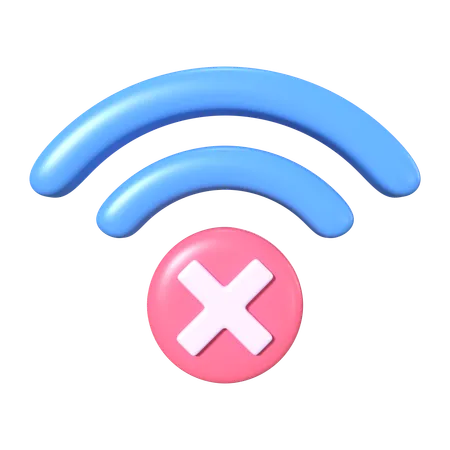 This Is Wi Fi Disconnected 3 D Render Illustration Icon It Comes As A High Resolution PNG File Isolated On A Transparent Background The Available 3 D Model File Formats Include BLEND OBJ FBX And GLTF 3D Icon