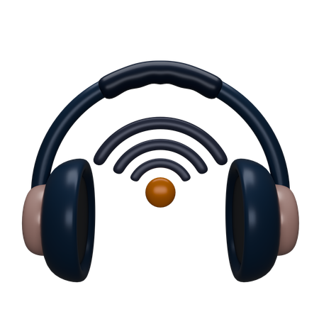 Wifi Headset  3D Icon