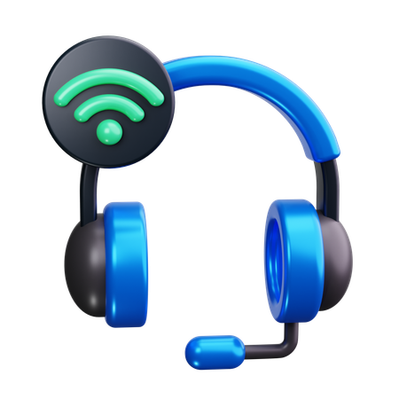 Wifi Headset  3D Icon