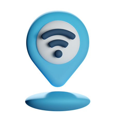 Wifi Location Pin  3D Icon