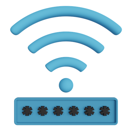 Mot de passe WiFi  3D Illustration