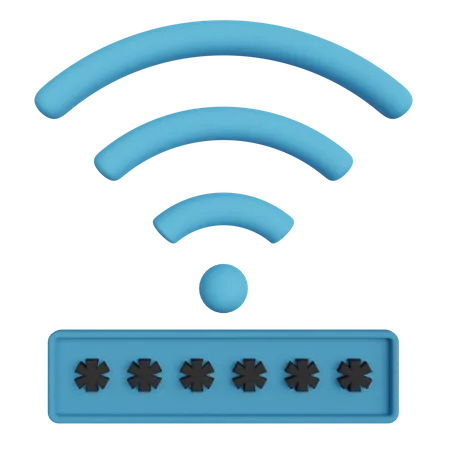 Mot de passe WiFi  3D Illustration