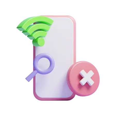 Wifi Not Find Or Wifi Not Connected Concept Icon Or Wifi Disconnected Concept Icon 3D Icon