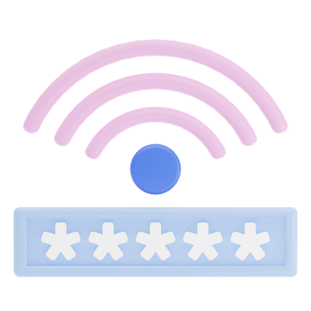 Wifi Password 3D Illustration