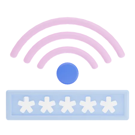 Wifi Password 3 D Security Elements 3D Illustration