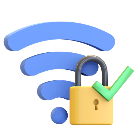 Wifi protection  3D Illustration