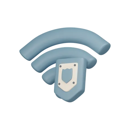 Wifi Protect With Transparent Background 3D Icon