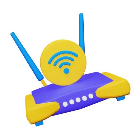 Wifi Router Connection  3D Icon