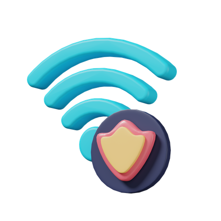 Wifi Secure  3D Icon