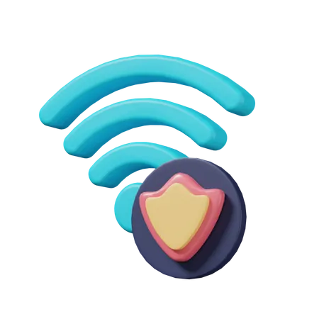 Wifi Secure  3D Icon