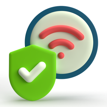 Sécurité Wi-Fi  3D Icon