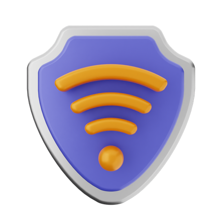 Wifi Shield Protection  3D Icon