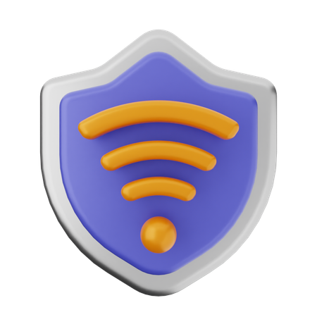 Wifi Shield Protection  3D Icon