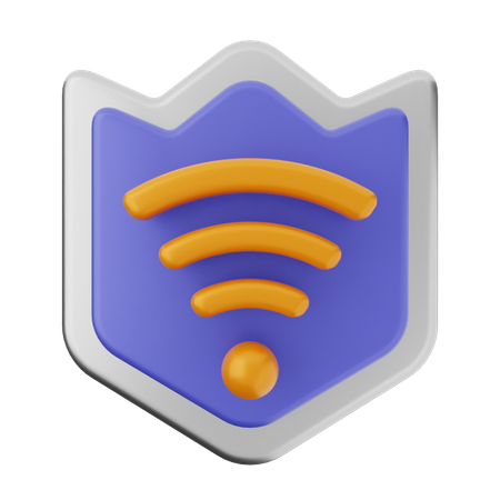 Wifi Shield Protection  3D Icon