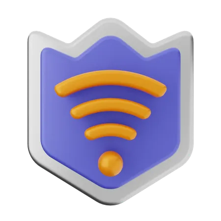 Wifi Shield Protection  3D Icon