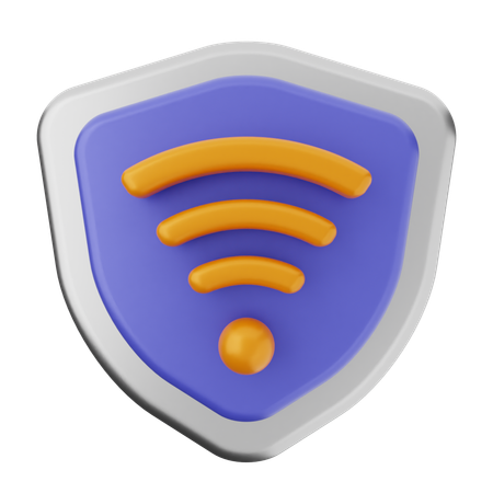 Wifi Shield Protection  3D Icon